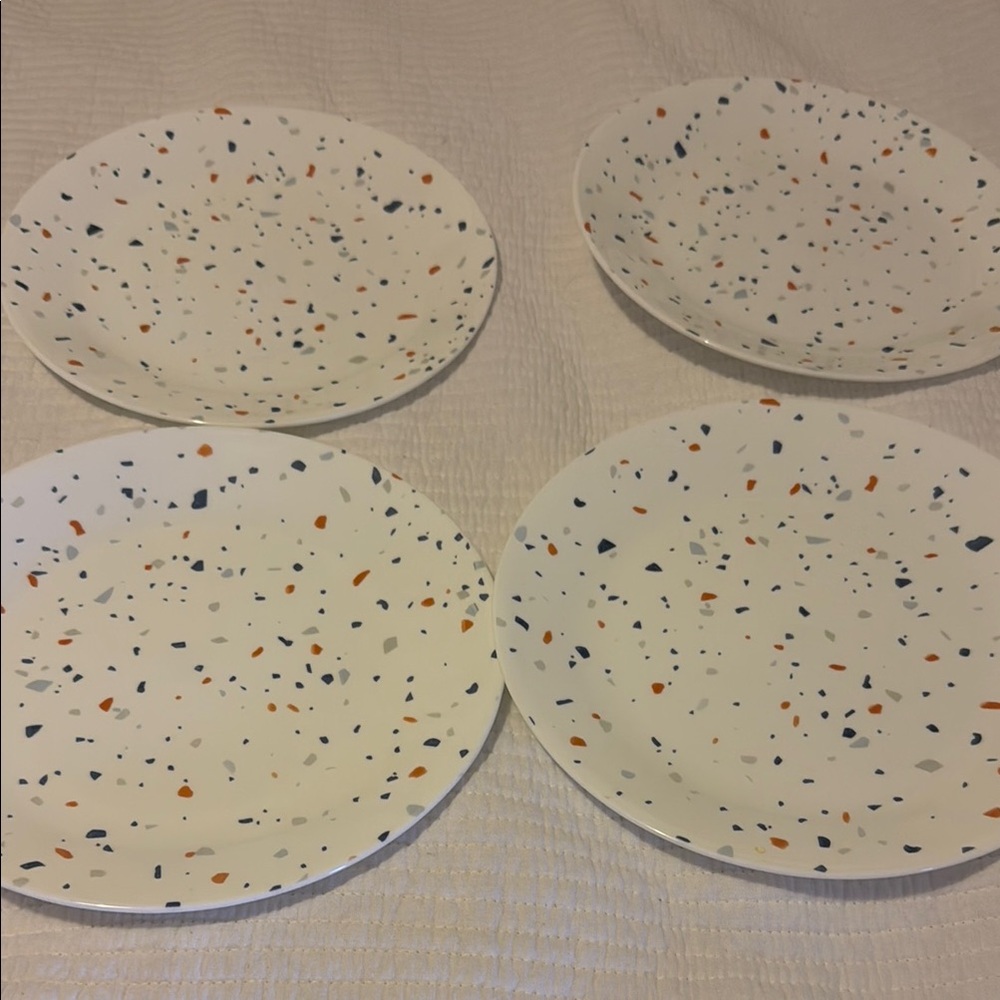 Corelle White and Orange Dinnerware Set